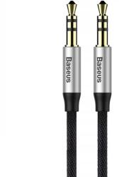 Baseus Audió kábel, 2 x 3, 5 mm jack, 100 cm, cipőfűző minta, Baseus Yiven M30, fekete/ezüst (G112801) (G112801)