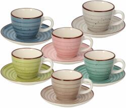 Tognana URBAN PASTEL kávéscsészekészlet csészealjjal, többszínű, 6 db, 90 ml (LS18501M228)