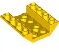 LEGO® 72454c3 - LEGO sárga kocka 45° dupla inverz lejtő 4 x 4 méretű, 2 x 4 kivágással, 2 lyukkal (72454c3)