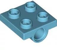 LEGO® 2817c156 - LEGO közepes azúr lap 2 x 2 méretű, alján 2 kerek foglalattal (2817c156)