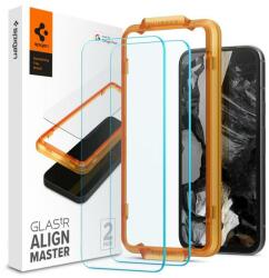 Spigen AGL07464 Google Pixel 8a Spigen GlastR Align Master edzett üveg képernyővédő fólia, felhelyezést segítő kerettel, 2 db-os csomag, átlátszó (AGL07464)
