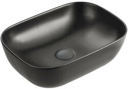 Eros SMILE 3 - PULTRA ültethető - Top Counter - porcelán mosdó - MATT FEKETE - 46, 5 x 32, 5 x 13 cm (82MC6255) - globalvivamarket
