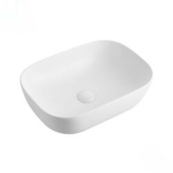 Eros SMILE 3 - PULTRA ültethető - Top Counter - porcelán mosdó - MATT FEHÉR - 46, 5 x 32, 5 x 13 cm (82MB6255)