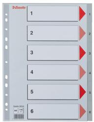 Esselte Index Esselte, plastic, reciclabil, A4, 1-6, gri (ESS100104)
