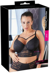 Cottelli Collection Plus Size - pántos-csipkés melltartó (fekete) (22131921461) - padlizsan