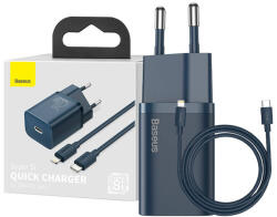 Baseus Super Si Quick Charger 1C 20W fali töltő 1 m-es USB-C-villámkábellel (kék)