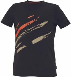 Cerva Tricou bărbătesc cu mânecă scurtă MAAS - Neagră / oranj | S (03040137C1001)