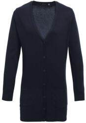 Premier PR698 hosszú fazonú elől végig gombos finom kötésű Női kardigán Premier, Navy-5XL (pr698nv-5xl)