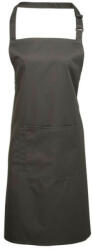 Premier PR154 COLOURS nagy zsebes hosszú kötény saját anyagú pántokkal Premier, Dark Grey-U (pr154dg-u)