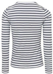 Premier PR318 Női gombos nyakú felgombolható hosszú ujjú sztreccspóló Premier, White/Navy-M (pr318wh-nv-m)