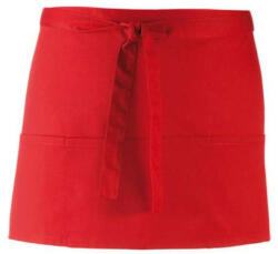 Premier PR155 COLOURS rövid pultos kötény három tabletbarát zsebbel Premier, Red-U (pr155re-u)