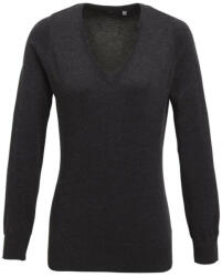 Premier PR696 V-nyakú finom kötésű Női pulóver Premier, Charcoal-2XL (pr696ch-2xl)