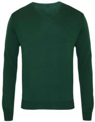 Premier PR694 V-nyakú finom kötésű férfi pulóver Premier, Bottle-4XL (pr694bot-4xl)