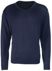 Premier PR694 V-nyakú finom kötésű férfi pulóver Premier, Navy-4XL (pr694nv-4xl)