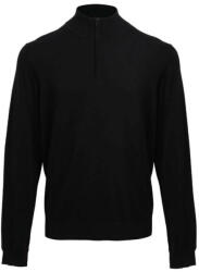 Premier PR695 férfi pulóver 1/4 cipzáras nyakkivágással Premier, Black-4XL (pr695bl-4xl)