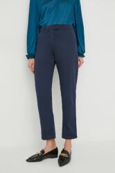 United Colors of Benetton nadrág női, sötétkék, magas derekú egyenes - sötétkék 38 - answear - 16 990 Ft
