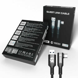 Vortex Virtual Reality 3 méteres kábel a VortexVR USB-A és a Meta Quest Link között | a Quest 3S Quest 3 Quest 2 között