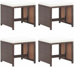 vidaXL 4 db polyrattan kerti szék párnákkal (316806)