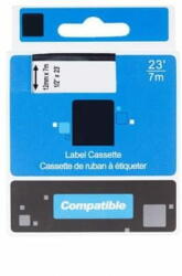  PrintLine szalag kompatibilis a DYMO-val, 45018 S0720580, 12mm, 7m, fekete nyomtatás/sárga hátlap, D1