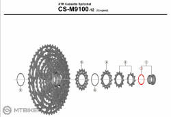 Shimano alátét M9100/M8100-12 kazettás anyához