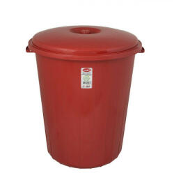PLANET Kerek szemetes kuka, fedéllel, műanyag, eco piros 70 L (UP106LR) - alphadenthigienia