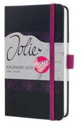 Sigel Naptár, A6, heti, 2025, kemény boritó, SIGEL Jolie, fekete-pink (SIJ5212)