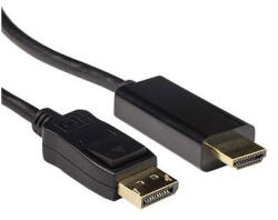 ACT Conversion DisplayPort male to HDMI-A male cable 1, 8m Black (AK3990) - pcland