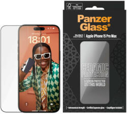 Panzer Стъклен протектор PanzerGlass- Ceramic Protection, iPhone 15 Pro Max, UWF, черен (5711724028403)