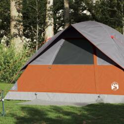 vidaXL 6 személyes szürke-narancssárga vízálló kupolás családi sátor (94705)