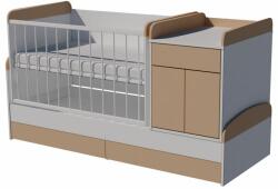  Bogi Duo 4in1 ringatható kombi kiságy 120×70 cm ágyneműtartóval - Fehér/cappuccino