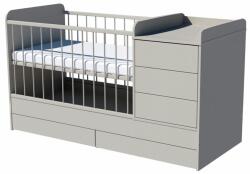  Reni Uno 3in1 baba kombi kiságy 120×60 cm ágyneműtartóval - Szürke - Raktárról azonnal vihető