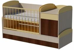  Bogi Trio 4in1 ringatható kombi kiságy 120×70 cm ágyneműtartóval - Világos sonoma/bézs/mokka