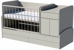  Bogi Uno 4in1 ringatható kombi kiságy 120×70 cm ágyneműtartóval - Szürke