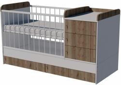  Reni Duo 3in1 baba kombi kiságy 120×70 cm ágyneműtartóval - Fehér/gesztenye