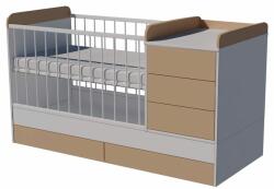  Reni Duo 3in1 baba kombi kiságy 120×60 cm ágyneműtartóval - Fehér/cappuccino