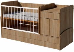  Bogi Uno 4in1 ringatható kombi kiságy 120×70 cm ágyneműtartóval - Világos sonoma