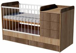  Reni Duo 3in1 baba kombi kiságy 120×60 cm ágyneműtartóval - Világos sonoma/sötét sonoma