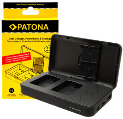 Patona Încărcător dublu PATONA pentru Sony NP-FW50 NEX. 3 NEX. 5NEX-7 NEX-C3 A33 A55 cu funcție power bank și stocare card de memorie (PT-1724)