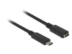 Delock USB Type-C щепсел> гнездо; 0, 5 м, черен удължител (DE85532) (DE85532)