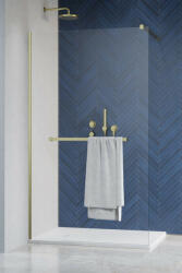 Radaway Modo New Brushed Gold II Walk-in szálcsiszolt arany zuhanyfal törölközőtartóval 135 átlátszó (8816)
