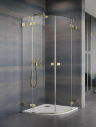 Radaway Essenza Pro Brushed Gold PDD íves szálcsiszolt arany zuhanykabin 80x100 átlátszó (9587)