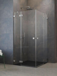 Radaway Essenza Pro Brushed Nickel KDD szögletes szálcsiszolt króm zuhanykabin 80x80 átlátszó (9877)