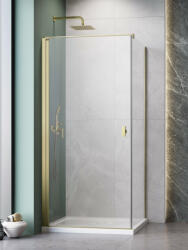 Radaway Nes Brushed Gold KDJ I szögletes szálcsiszolt arany zuhanykabin 90x75 átlátszó jobbos (11874)