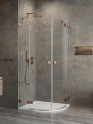 Radaway Essenza Pro Brushed Copper PDD íves szálcsiszolt réz zuhanykabin 90x100 átlátszó (9572)
