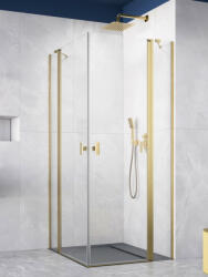 Radaway Nes ? Brushed Gold KDD II? szögletes szálcsiszolt arany zuhanykabin 100x80 átlátszó (11838)