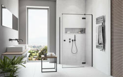 Radaway Essenza Black KDJ szögletes fekete zuhanykabin 80x90 átlátszó balos (8082)
