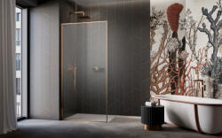 Radaway Modo F SL II Brushed Copper Walk-in szálcsiszolt réz zuhanyfal 120 átlátszó jobbos (12392)