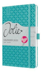 Sigel Naptár, A5, heti, 2025, kemény borító, SIGEL "Jolie", aqua zöld (J5103) - iroszer24