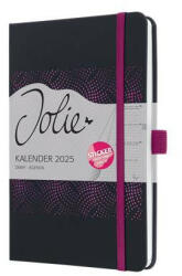 Sigel Naptár, A5, heti, 2025, kemény boritó, SIGEL "Jolie", fekete-pink (J5213) - iroszer24