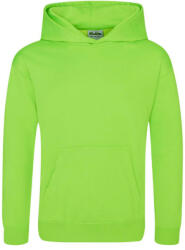 Just Hoods Gyerek élénk színű kapucnis pulóver AWJH004J, Electric Green-9/11 (awjh004jeg-9-11)